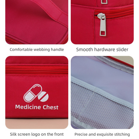 Dark blue Compact Double-Layer Medicine Storage Case – Portable First Aid Organizer for Home, Travel & Emergency Use