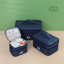 Navy blue 3-Piece First Aid Organizer Set – Small, Medium & Large Medicine Storage Cases (19/23/35cm) for Home & Travel