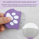 Purple Pet Grooming Comb – Fine-Toothed Flea Remover with Non-Slip Grip for Cats and Dogs