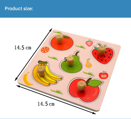 Farm Hand-Grip Puzzle Board – Educational Shape Matching Toy for Early Learning, 14.5cm Square Design