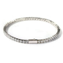 Silver Single-Row Zircon Bracelet – 4mm Wide, Brass Base with Secure Clasp, AAA+ Stones for Everyday Wear