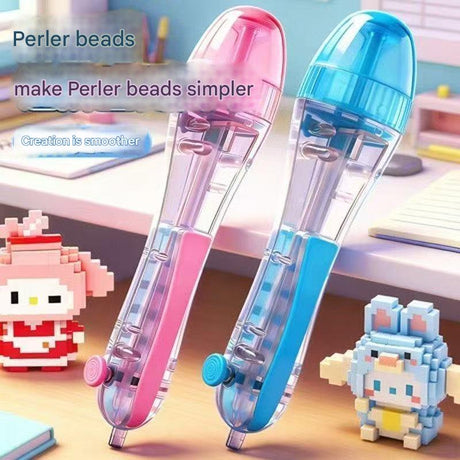 2 PCS Blue Press-Release Bead Pen for 2.6mm Pixel Art – DIY Craft Tool for Hama Beads and Fuse Beads Projects (Beads Not Included)