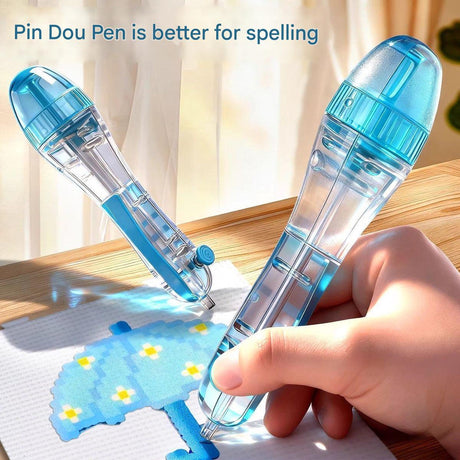 2 PCS Blue Press-Release Bead Pen for 2.6mm Pixel Art – DIY Craft Tool for Hama Beads and Fuse Beads Projects (Beads Not Included)