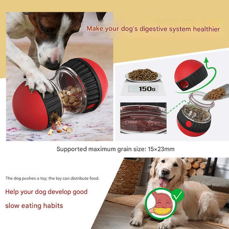 2-Pack Red Small Slow Feeder Dog Toy – Rolling Treat Dispenser Balls for Puzzle Feeding, Mental Stimulation, and Digestive Health(Size: L)