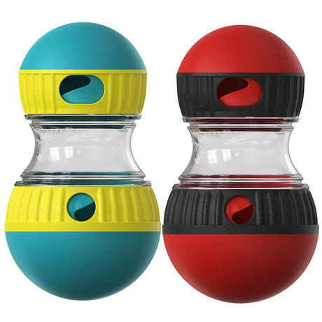 2-Pack Small Slow Feeder Dog Toy – Red & Green Rolling Treat Dispenser Balls for Puzzle Feeding, Mental Stimulation, and Digestive Health(Size: L)
