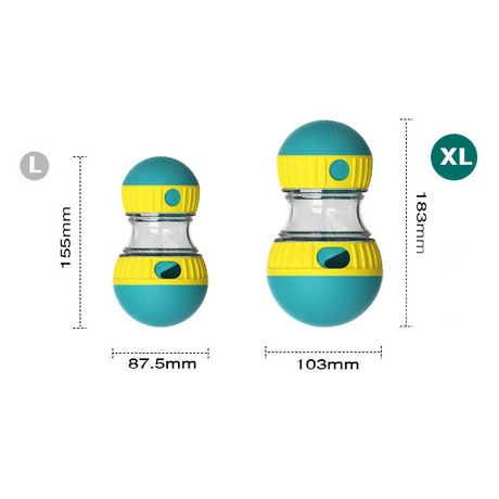 2-Pack Small Slow Feeder Dog Toy – Red & Green Rolling Treat Dispenser Balls for Puzzle Feeding, Mental Stimulation, and Digestive Health(Size: L)