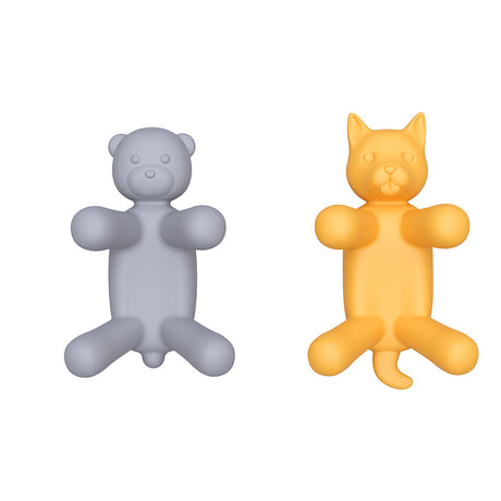 2-Pack Silicone Sponge Holder – Bear and Cat Shaped Dish Rack for Sink, Soap & Scrubber Storage
