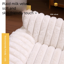 White  Plush Ribbed Pet Sofa Bed for Dogs and Cats - Thickened Milk Velvet Cushion, Large Comfy Dog Sofa(50*40*20cm)