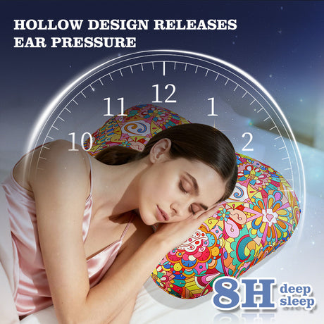 Fan Hollow Ear Support Pillow – Adjustable Side Sleep Neck Cushion with PP Cotton Filling and Breathable Fabric