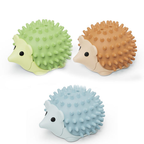 3-Pack Cat Hedgehog Lick Toys – Rotating Catnip Ball Scratcher with Adhesive Mount, ABS Self-Play Wall Toy in Green, Blue & Brown