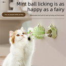 3-Pack Cat Hedgehog Lick Toys – Rotating Catnip Ball Scratcher with Adhesive Mount, ABS Self-Play Wall Toy in Green, Blue & Brown