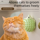 3-Pack Cat Hedgehog Lick Toys – Rotating Catnip Ball Scratcher with Adhesive Mount, ABS Self-Play Wall Toy in Green, Blue & Brown