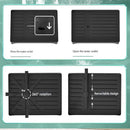 Black Foldable Dish Rack with Drain Tray, Knife & Chopstick Holder, Cup Rack, and Cutting Board Support – 42cm x 29cm x 29cm, Easy-Install Kitchen Storage Organizer for Plates, Bowls, Glasses, and Utensils