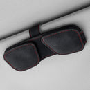 Black Car Sun Visor Sunglasses Holder – Magnetic Dual Clip Organizer with Suede Finish, No-Drill Mounting for Glasses, Cards & Tickets