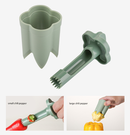 2-Pack ABS Vegetable Core Remover – White & Green, Dual Inner Channel Design, Stackable Kitchen Tool for Peppers Tomatoes Apples