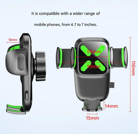 2-Pack Green Universal Car Sun Visor Phone Mount with 360° Rotation, Adjustable Clamp for 4.7-7 Inch Phones, Hands-Free Navigation & Charging Support for Safe Driving