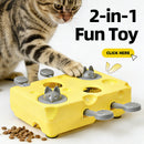 Yellow Cheese Whack-a-Mole Cat Toy – Interactive Treat Dispenser & Snack Reward Feeder for Indoor Cats, ABS Material with Non-Slip Base, Fun & Brain-Stimulating Puzzle Toy for Self-Entertainment