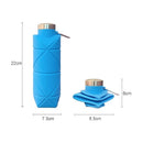 Orange-red 700ml Collapsible Silicone Water Bottle with Diamond Pattern - Food-Grade Portable Sports Bottle for Hiking, Camping, Travel & Gym - Leak-Proof Foldable Design with Carabiner Clip