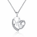 Silver MOM Heart Pendant Necklace with Rhinestones - Adjustable 47+5cm Chain, Lightweight Alloy Jewelry for Mother's Day Gift, Everyday Wear & Special Occasions - Elegant Letter Design for Women