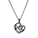 Yahai MOM Heart Pendant Necklace with Rhinestones - Adjustable 47+5cm Chain, Lightweight Alloy Jewelry for Mother's Day Gift, Everyday Wear & Special Occasions - Elegant Letter Design for Women
