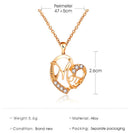 Yahai MOM Heart Pendant Necklace with Rhinestones - Adjustable 47+5cm Chain, Lightweight Alloy Jewelry for Mother's Day Gift, Everyday Wear & Special Occasions - Elegant Letter Design for Women