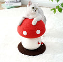 Brown Mushroom Cat Tree with Sisal Scratching Post - Large Vertical Cat Climber, Durable Scratch-Resistant Design with Hanging Toys, Stylish Home Decor for Indoor Cats(500mm*330mm)