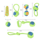 7-Piece Orange-yellow Durable Cotton Rope Dog Toy Set - Washable Knotted Ball & Tug Toys for Aggressive Chewers, Interactive Teeth Cleaning Pet Toy for Small to Medium Dogs & Cats