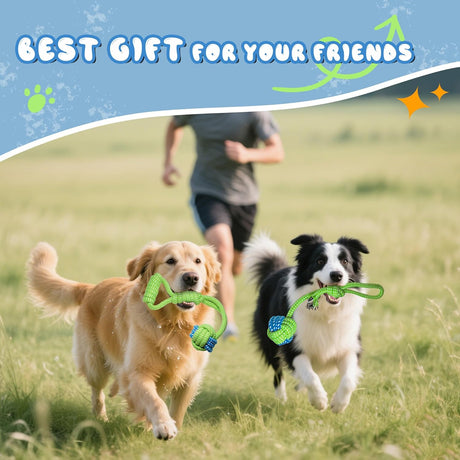 7-Piece Red and Green Durable Cotton Rope Dog Toy Set - Washable Knotted Ball & Tug Toys for Aggressive Chewers, Interactive Teeth Cleaning Pet Toy for Small to Medium Dogs & Cats