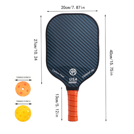 Professional Carbon Fiber Pickleball Paddle Set with Advanced Polymer Core - Includes Outdoor Balls & Portable Mesh Carry Bag(LT-602)