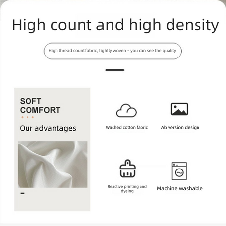 Light green and light camel color Washed Cotton Bedding Set - Solid Color Fitted Sheet Style, 4-Piece Set for 1.5m Bed, Includes 10 Random Color Quilt Fasteners(1.5m)