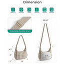 Black Ruched Cloud Shoulder Bag with Puffy Down Cotton Padded Dumpling Shape Lightweight Crossbody Handbag for Local Women Fashionable Daily Essential