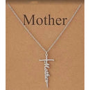Stainless Steel Cross Necklace for Women Mother's Day Holiday Gift Elegant Jewelry Piece for Local Standard Everyday Wear(mother)