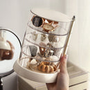 Rotating Jewelry Storage Box Transparent Multi-Compartment Design for Earrings and Hair Accessories Space-Saving Organization Solution for Local Vanities(Five layers)