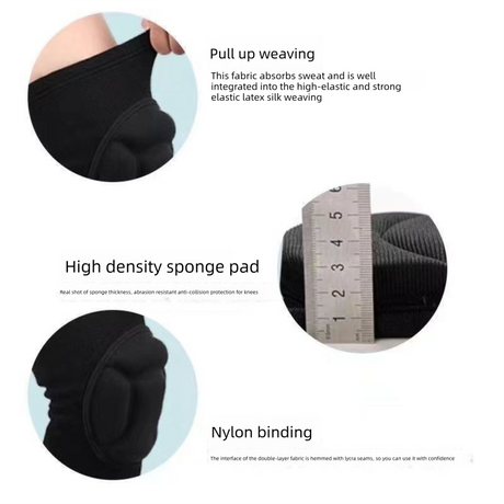 Size L Black Protective Sponge Knee Pads for Cycling and Climbing Impact Resistant Guard Pair for Sports and Roller Skating Comfort Solution for Local Athletes(1 Pair)
