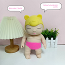 White 26CM Large Squeeze Ugly Doll Stress Relief Toy Slow Rebound TPR Sand-Filled Squishy Figure for Local Home Pretend Play and Anxiety Reduction(Yellow hat and red trousers)