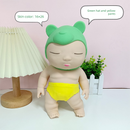 White 26CM Large Squeeze Ugly Doll Stress Relief Toy Slow Rebound TPR Sand-Filled Squishy Figure for Local Home Pretend Play and Anxiety Reduction(Green hat and yellow trousers)