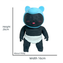 Black 26CM Large Squeeze Ugly Doll Stress Relief Toy Slow Rebound TPR Sand-Filled Squishy Figure for Local Home Pretend Play and Anxiety Reduction(Pink cap and purple trousers)