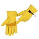 Size L Golden Yellow Top-Grain Cowhide Protective Work Gloves, Durable Wear-Resistant Labor Safety Solution for Local Industrial Professionals