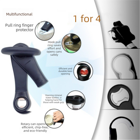 Red Multifunctional Manual Can Opener with Safe Smooth Edge Cutting Effort-Saving Design for Home Kitchen Easy Opening Solution for Local Households