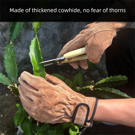 Size 2XL Heavy-Duty Cowhide Protective Gloves with Heat Resistant and Wear-Proof Leather for Outdoor Camping Welding and Industrial Work Reliable Hand Guard for Local Professionals