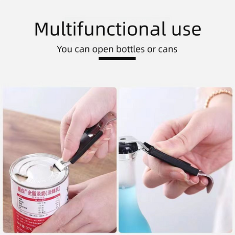 5-Pack Black Magnetic Can Opener - Heavy Duty Puncture Tool for Condensed Milk and Coconut Cream Cans - Commercial Grade Kitchen Accessory for Milk Tea Shops and Daily Home Pantry Use