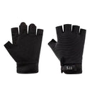 Black Tactical Half Finger Gloves with Hard Knuckle Protection - Non-Slip Breathable Combat Gloves for Men and Women, Heavy Duty Fingerless Design for Outdoor Training, Hiking, Cycling and Shooting