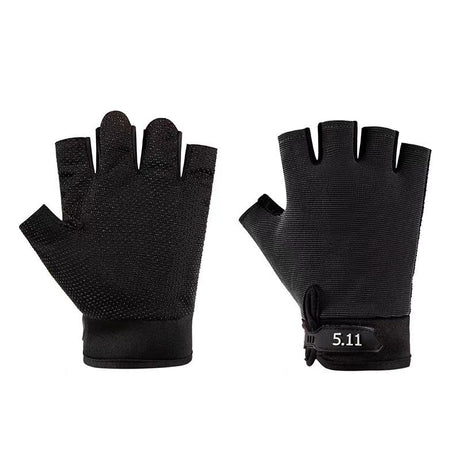 Black Tactical Half Finger Gloves with Hard Knuckle Protection - Non-Slip Breathable Combat Gloves for Men and Women, Heavy Duty Fingerless Design for Outdoor Training, Hiking, Cycling and Shooting