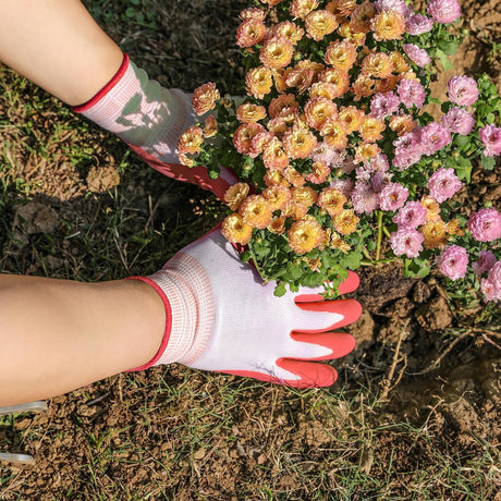 3 Pairs Blue Gardening Gloves with Breathable Latex Coating - Non-Slip Protective Work Gloves for Yard Work Planting and Outdoor Maintenance - All-Day Comfort and Dexterity for Gardeners