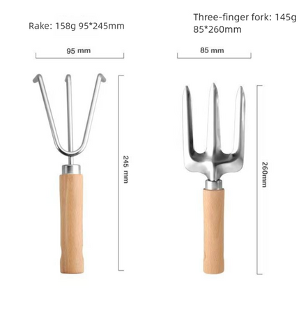 9-Piece Gardening Tool Set - Heavy Duty Stainless Steel with Beechwood Handles - Complete Garden Kit including Storage Tote, Hand Trowel, Rake, Pruning Shears and Gloves, Durable Gift Ready Solution
