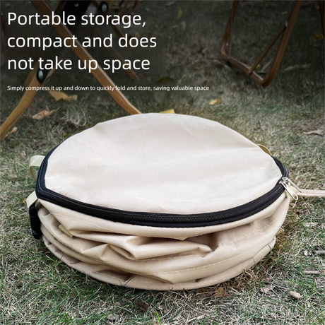 Black Foldable Camping Trash Can with Lid - Large Capacity Heavy Duty Pop Up Rubbish Bin - Portable Storage Bag for Caravan, Picnic, Gardening and Outdoor Adventures - Space Saving Design(Size: S)
