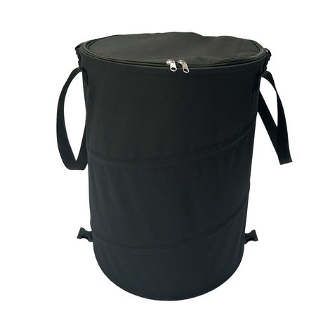 Black Foldable Camping Trash Can with Lid - Large Capacity Heavy Duty Pop Up Rubbish Bin - Portable Storage Bag for Caravan, Picnic, Gardening and Outdoor Adventures - Space Saving Design(Size: M)