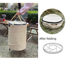 Black Foldable Camping Trash Can with Lid - Large Capacity Heavy Duty Pop Up Rubbish Bin - Portable Storage Bag for Caravan, Picnic, Gardening and Outdoor Adventures - Space Saving Design(Size: M)