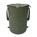 Army green Foldable Camping Trash Can with Lid - Large Capacity Heavy Duty Pop Up Rubbish Bin - Portable Storage Bag for Caravan, Picnic, Gardening and Outdoor Adventures - Space Saving Design(Size: S)