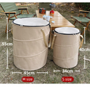 Army green Foldable Camping Trash Can with Lid - Large Capacity Heavy Duty Pop Up Rubbish Bin - Portable Storage Bag for Caravan, Picnic, Gardening and Outdoor Adventures - Space Saving Design(Size: S)